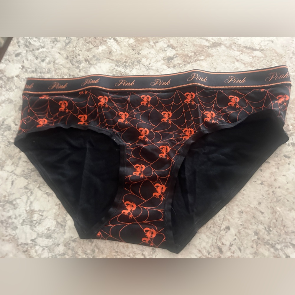 VS PINK Halloween Panty Logo Waistband Hipster Large NWT